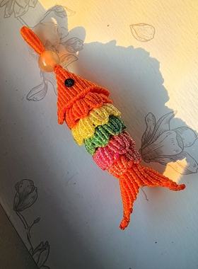 上绳记手工精编转运锦鲤鲤鱼挂件手机链钥匙扣DIY