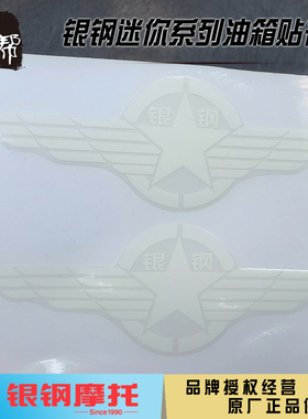 银钢150.200大小迷你边三轮摩托车原厂配件油箱五星翅膀贴花一对