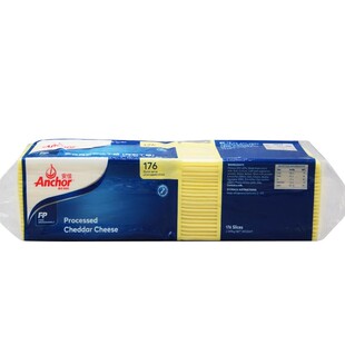 安佳176片芝士片白色再制车打芝士片 车打奶酪片白片2.169KG