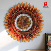 客厅挂墙装 饰花墙面装 饰品向日葵植物挂件玄关创意复古立体壁挂