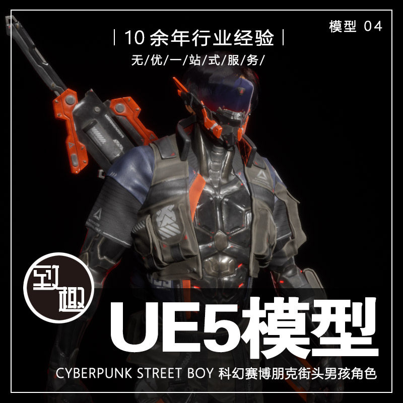 ue4ue5_cyberpunk street boy赛博朋克街头男孩角色高模_模型04