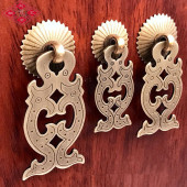 纯铜中式 仿古圆环拉手铜拉环抽屉柜门单孔把手中药柜复古黄铜把手