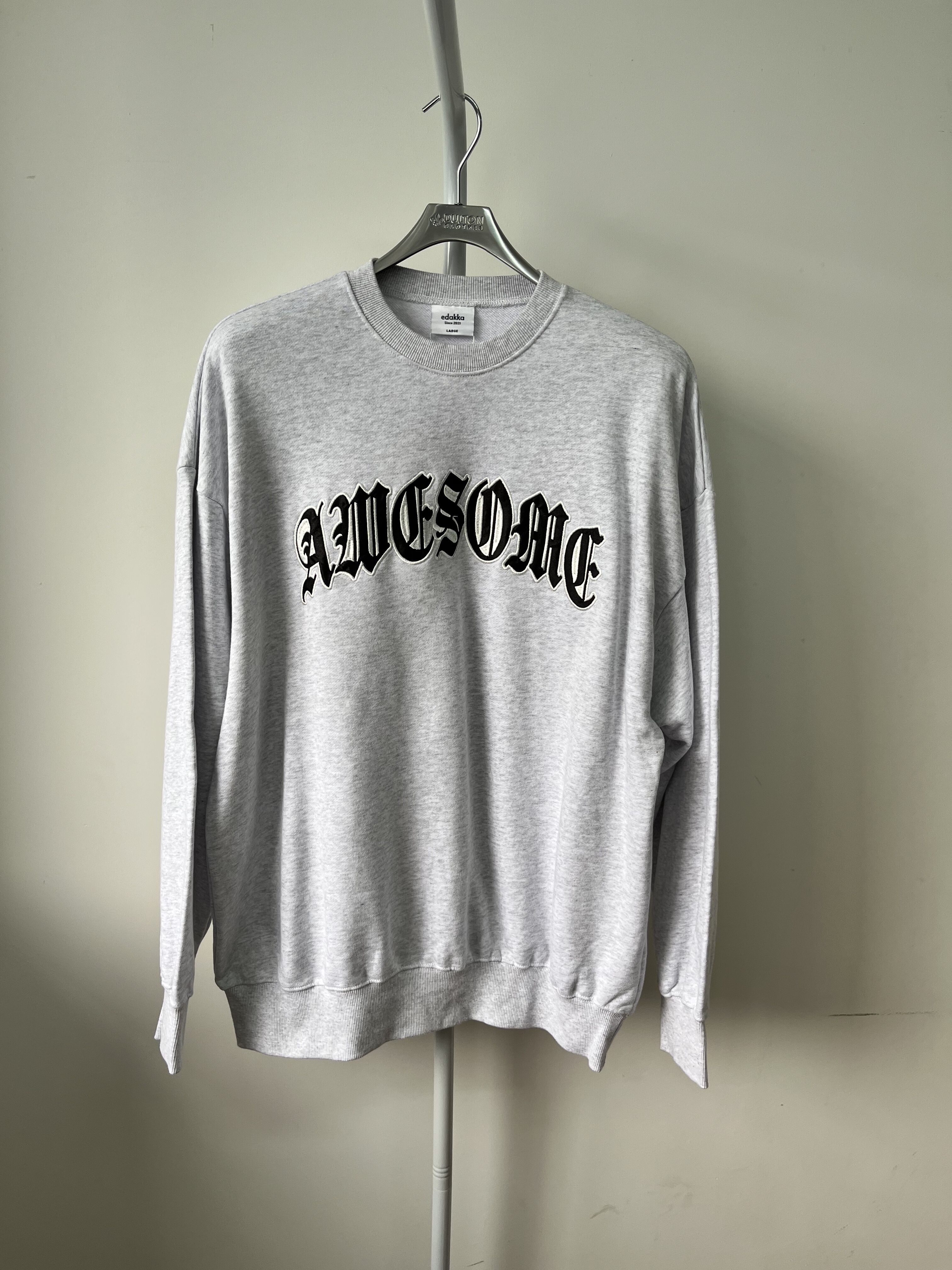 微瑕不退换 日单刺绣毛圈卫衣 男女同款 廓形宽松版 均码 胸围124