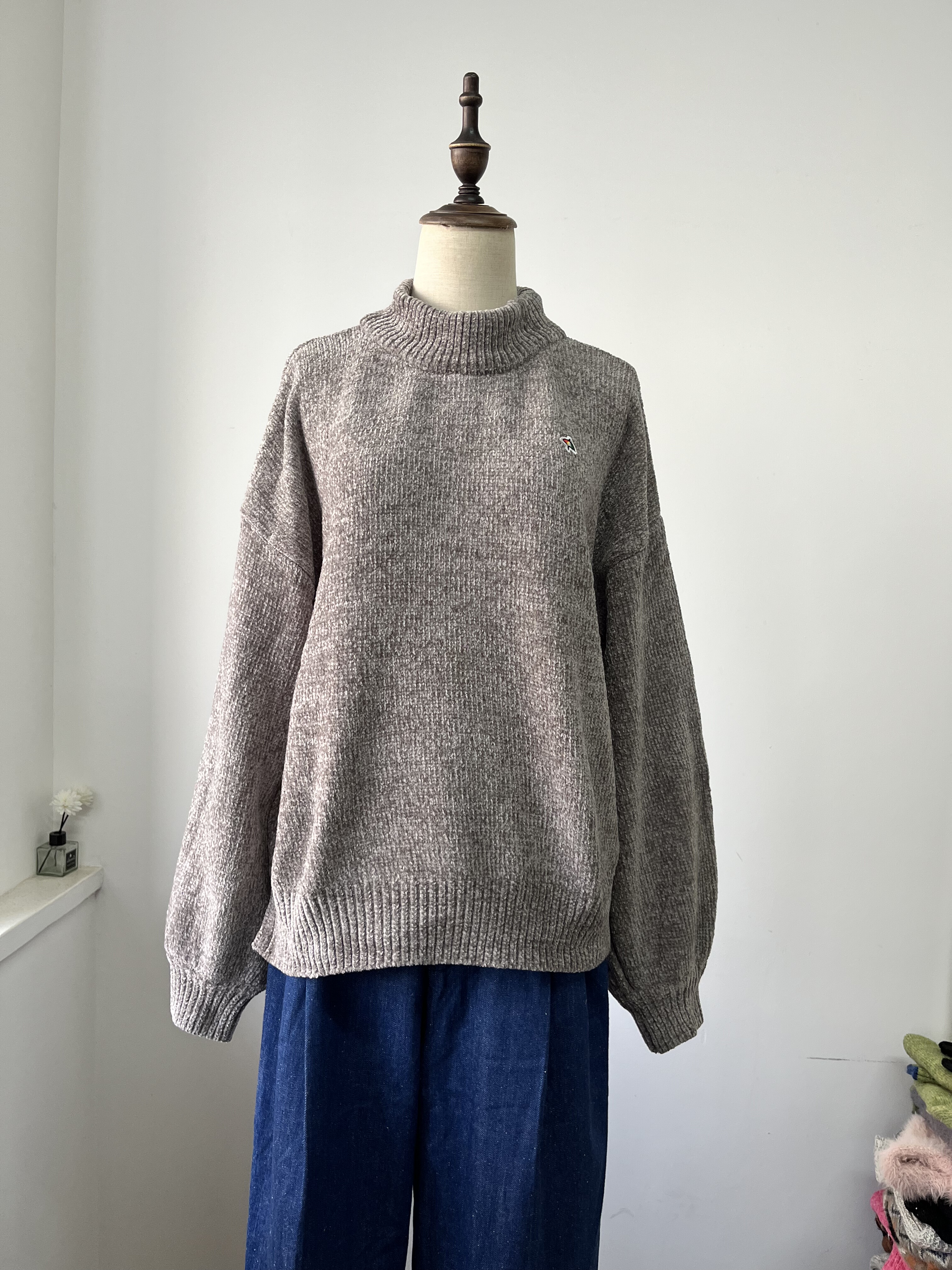 福利款 不退换 纯原日单女式针织毛衣 半高领 L 胸围124 衣长60