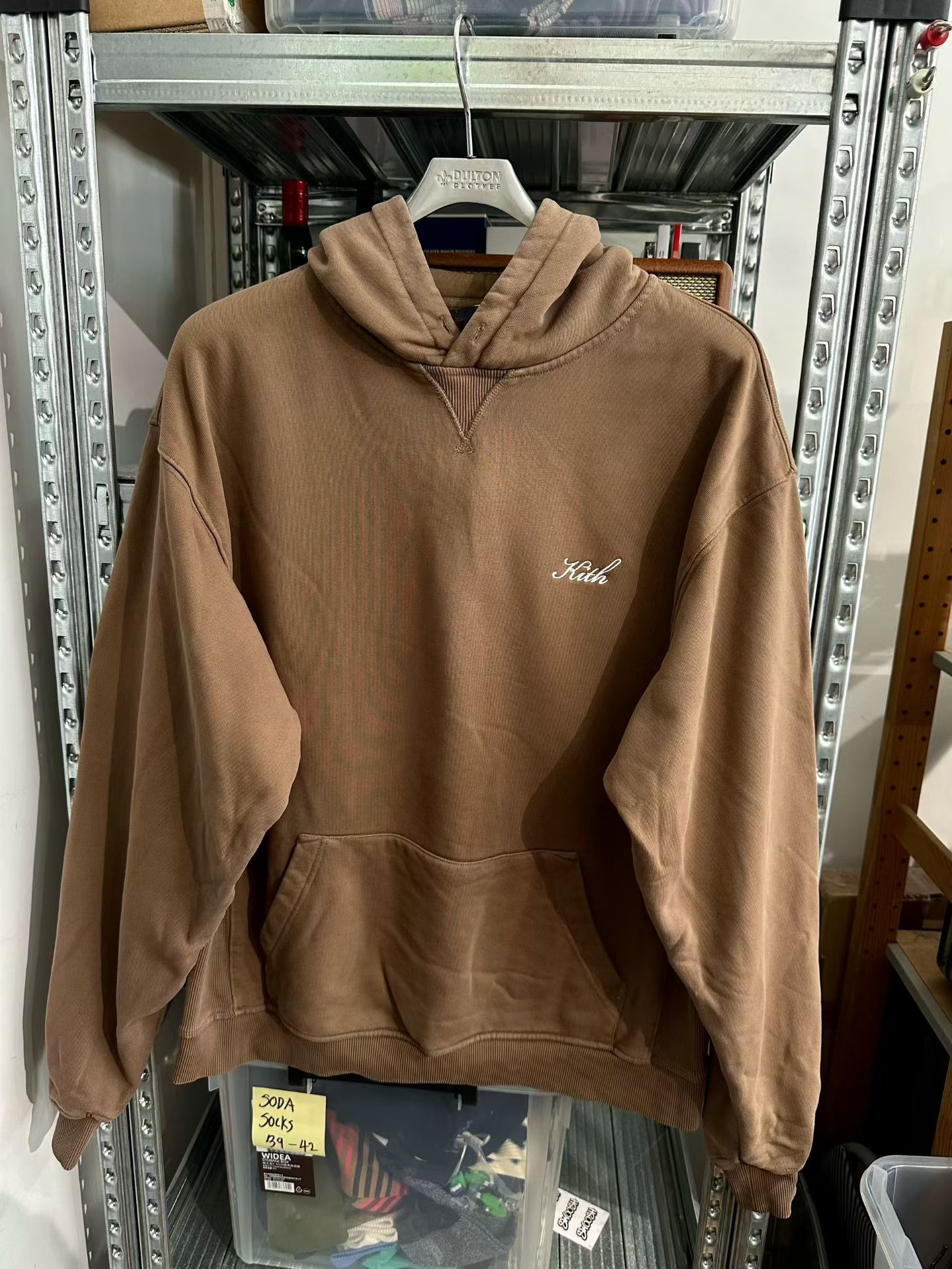 纯原K男式重水洗做旧连帽卫衣重磅全棉加绒手感非常扎实 L胸围120