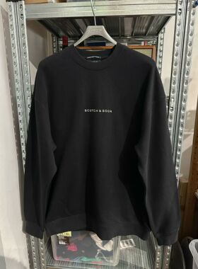 soda男式基础款logo印花套头卫衣 细毛圈 直筒版型 XL 胸围132