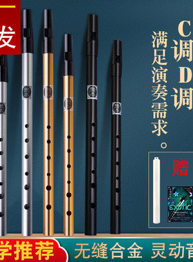 爱尔兰哨笛飞刀改爱尔兰哨笛美度C调D调铝合金材质送教材初学者学