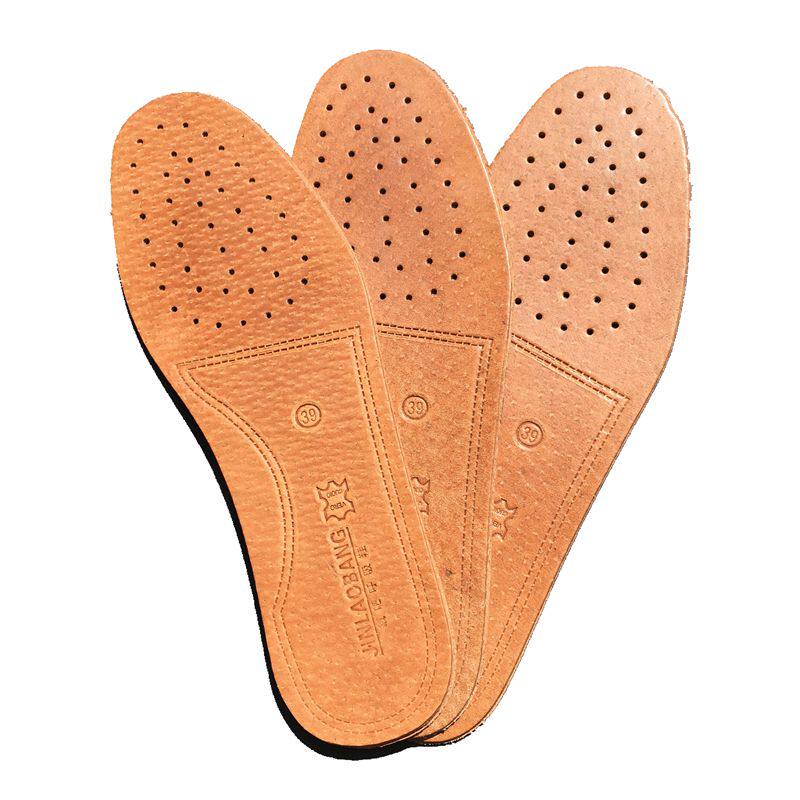 打孔压花牛皮鞋垫防臭鞋垫吸汗透气防滑真皮鞋垫男女2双5双牛皮垫