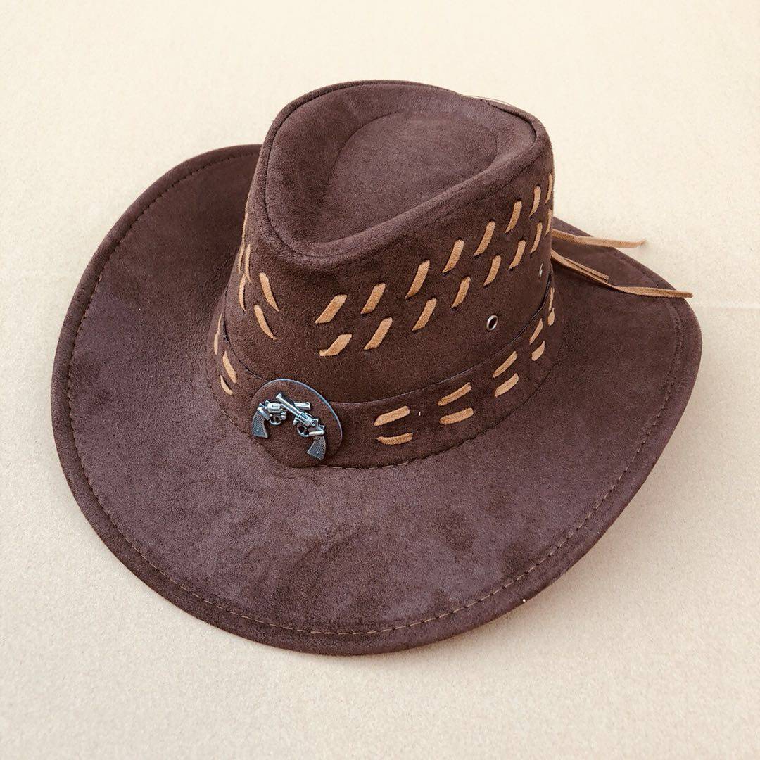 新款美国西部牛仔帽户外骑马遮阳旅游帽大沿太阳帽舞蹈情侣帽男女