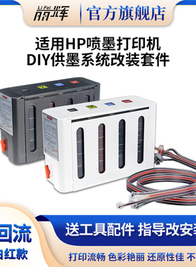 丽辉适用惠普Envy 6020 6030 6034 6052 6055 6420 6452 6455 6458喷墨打印机 HP67XL 黑色彩色墨盒改装连供