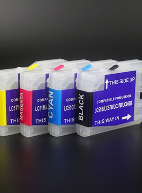 丽辉适用兄弟MFC-230C 240C 260C 440CN 660CN 1360C 2480C打印机连供LC37 LC57 LC960填充黑色彩色墨盒墨水