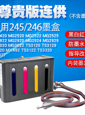 丽辉 适用佳能CANON MG2420 MG2522 MG2525 MG3020 MG3022 MG2924 MG2929 打印机连供 243 244 245 246 墨盒