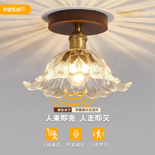 法式玄关过道智能声控人体吸顶灯