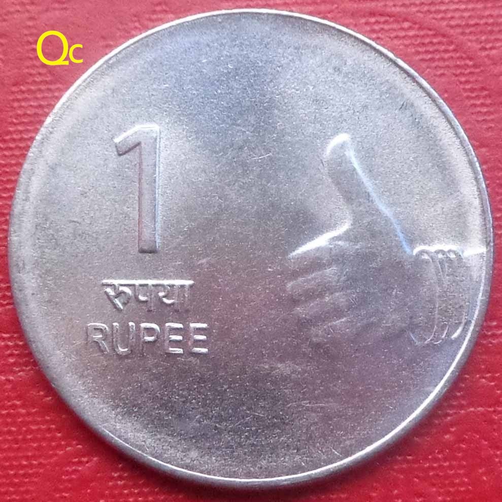 新版印度1卢比.收藏硬币 外国硬币 手语外国钱币收藏品纪念币