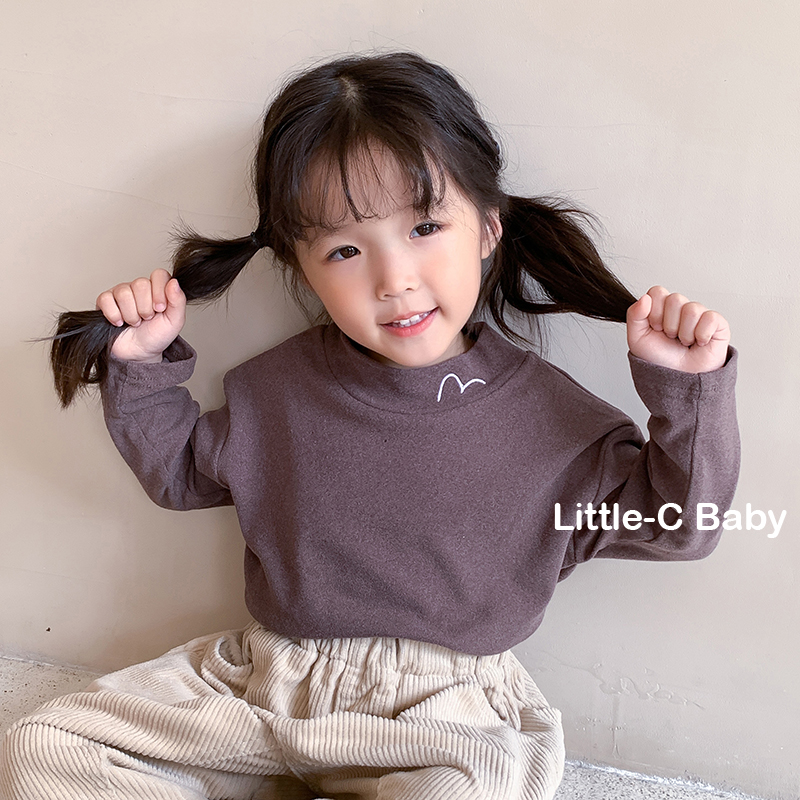 洋气软糯！儿童德绒刺绣打底衫