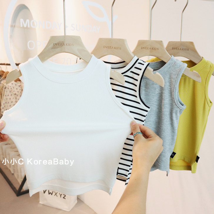 N件必入款~韩国儿童2025春夏新款纯棉螺纹小背心男女宝宝无袖t恤,童装/婴儿装/亲子装,背心吊带,淘宝优惠券,粉丝福利购,淘宝优惠卷