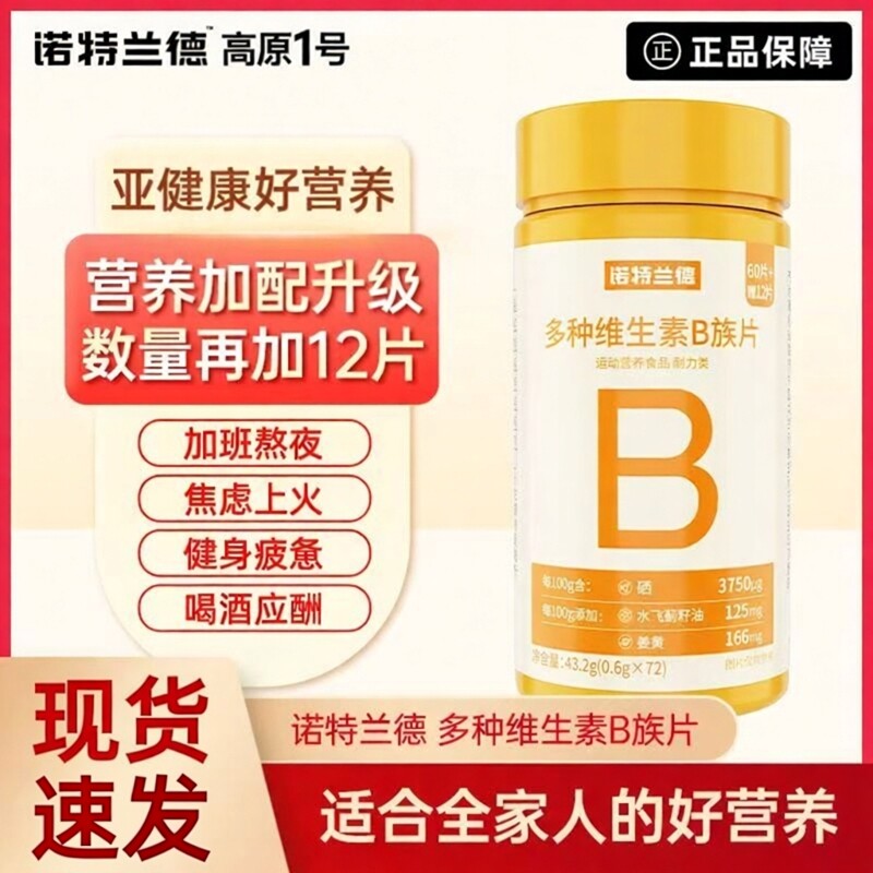 诺特兰德多种维生素b族片男女士升级复配vb牛磺酸姜黄官方正品b12