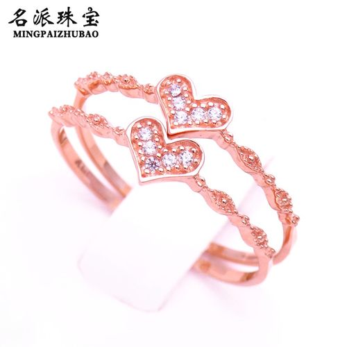 喜爱福戒指女玫瑰金俄罗斯紫金