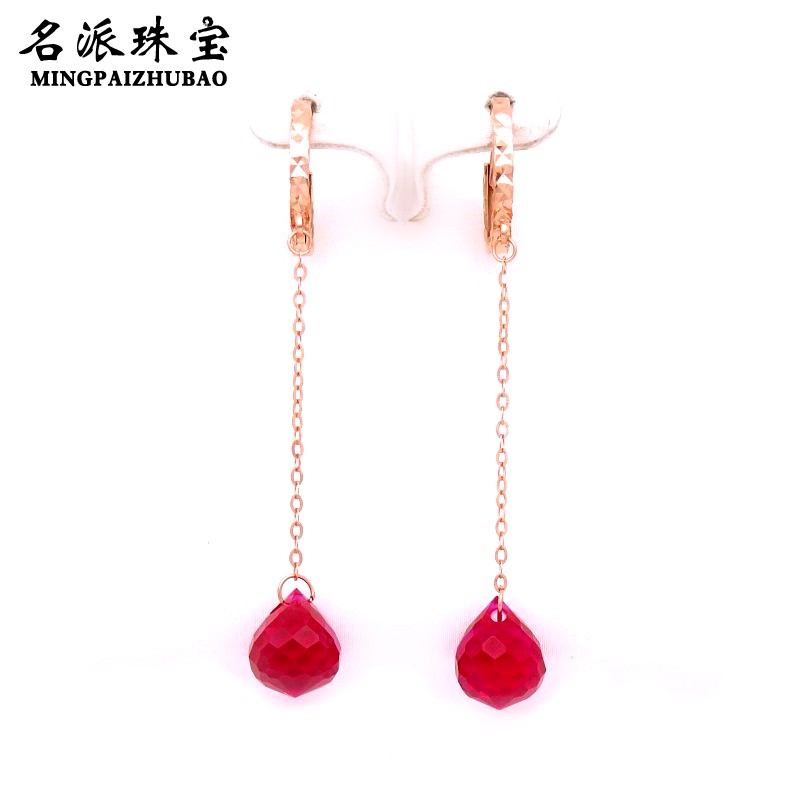 14K彩金俄罗斯玫瑰金耳环