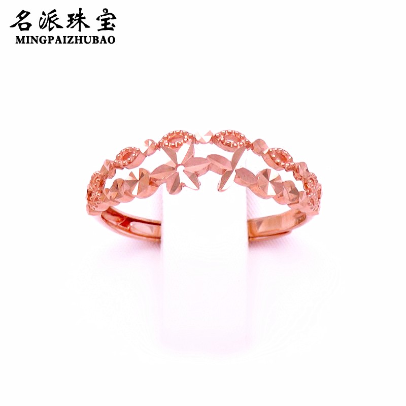 14K彩金俄罗斯玫瑰金活口戒指