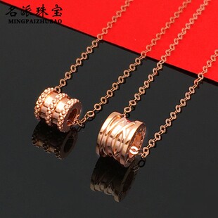 俄罗斯585罗马时间款 紫金小蛮腰套链 转运珠项链3D硬金14K彩金时尚