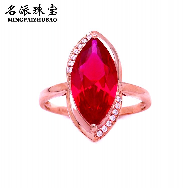 喜爱福戒指女玫瑰金俄罗斯紫金