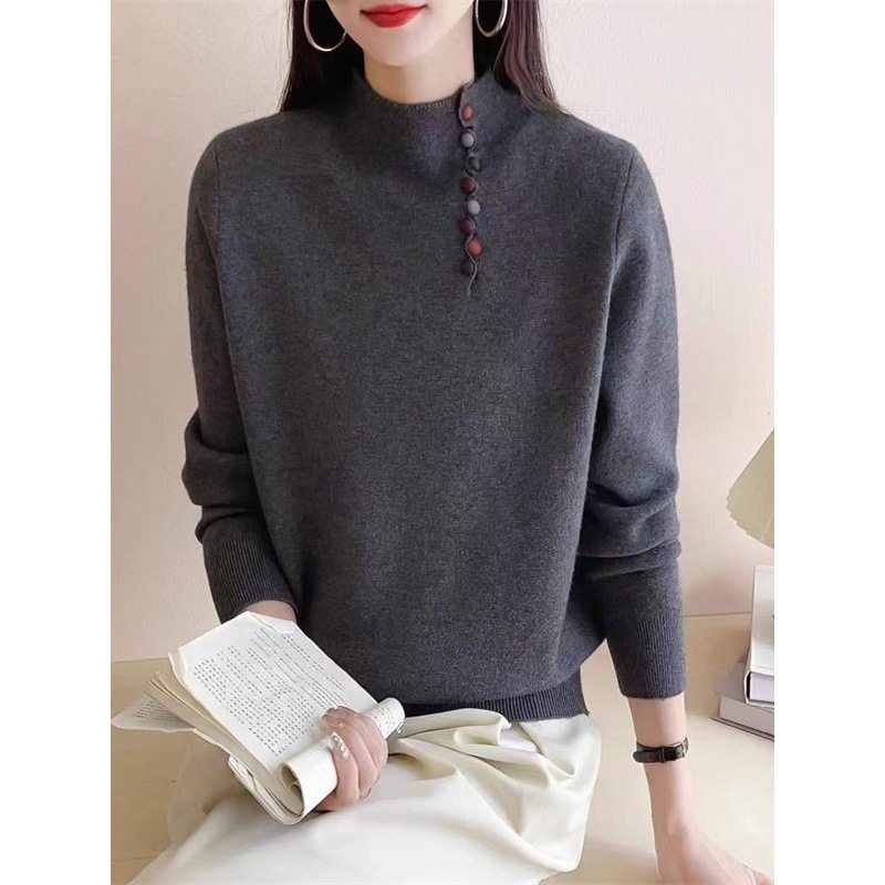 秋冬女士半高领毛衣女款2025新款慵懒感打底衫可外穿上衣冬季,女装/女士精品,毛衣,淘宝优惠券,粉丝福利购,淘宝优惠卷