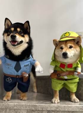 狗狗猫咪衣服抖音黑猫警长交警拿刀宠物搞怪搞笑变身装扮COS服饰