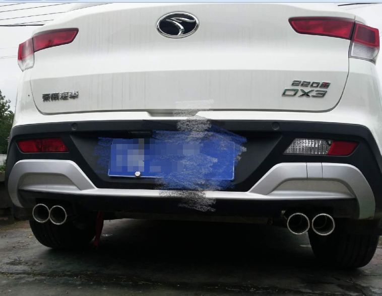 东南dx3改装排气管 升级原车位不锈钢双排消声器四出尾喉安静出气