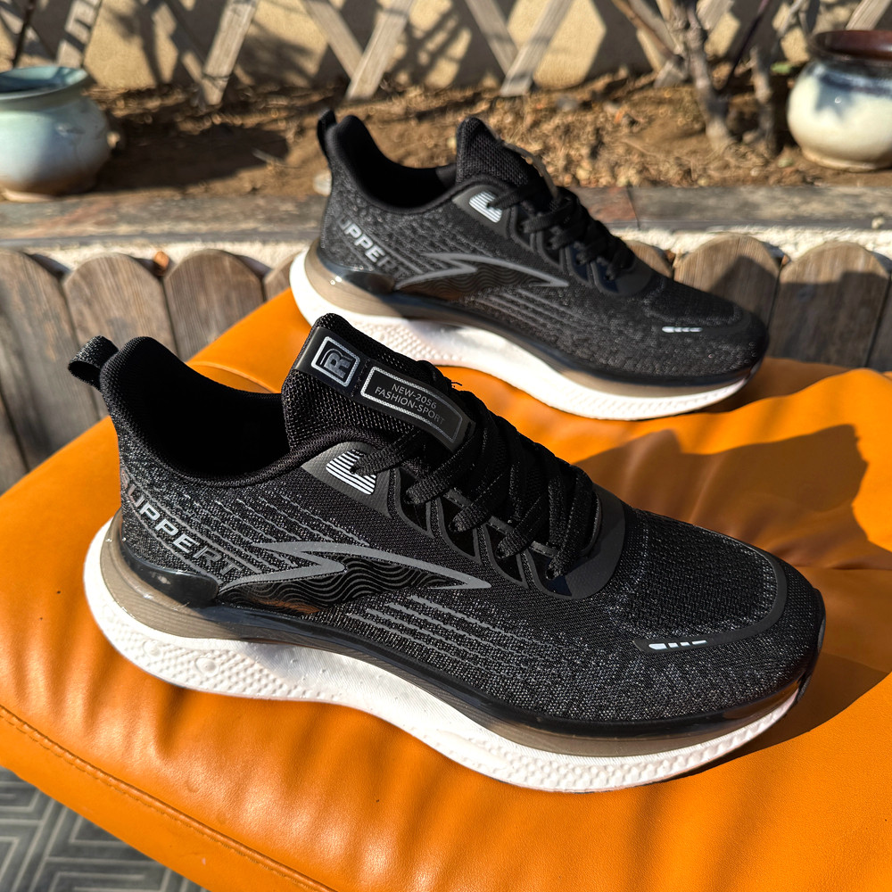 鹭威夏季新款男士运动鞋2026爆款休闲特大码跑步鞋厚底透气网布鞋
