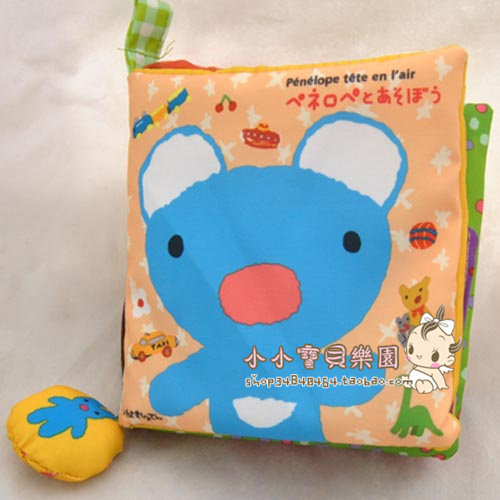 日本布书绘本Penelope蓝色小考拉贝贝生活日记翻翻乐抽抽乐布书