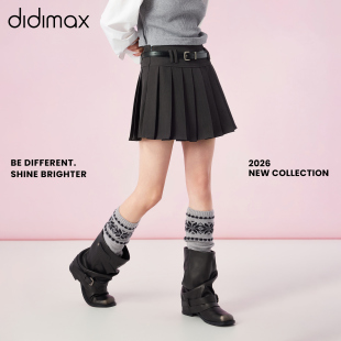 高腰百褶裙 深灰色西装 半身裙短裙学院风C67609 新款 didimax春季