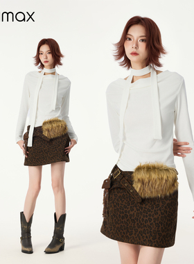 didimax冬季新款白色荡领一字肩小衫 女长袖上衣 简约大方W45750