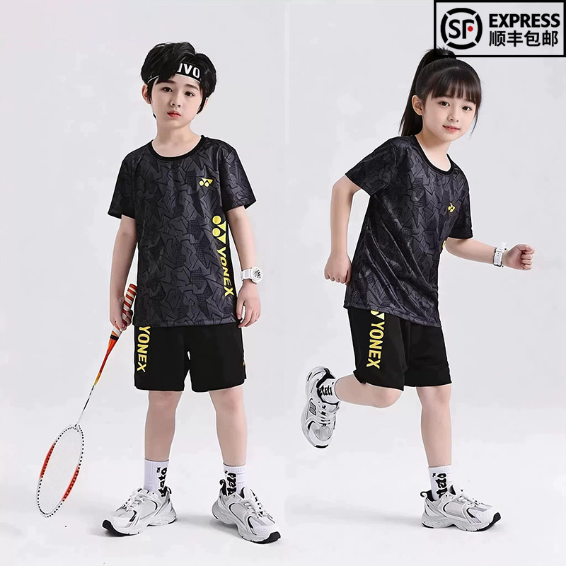 YONEX/尤尼克斯儿童羽毛球服T恤训练服yy成人套装速干运动比赛服