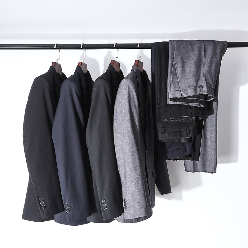 商务休闲修身西服套装男春秋撤柜