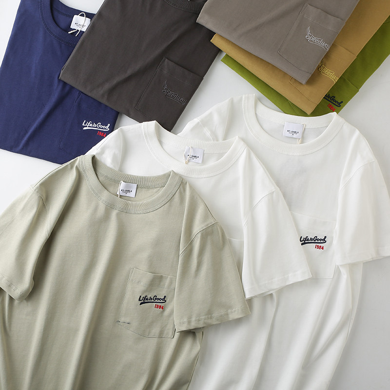 280克重!阿美咔叽风夏季男士复古口袋短袖t恤