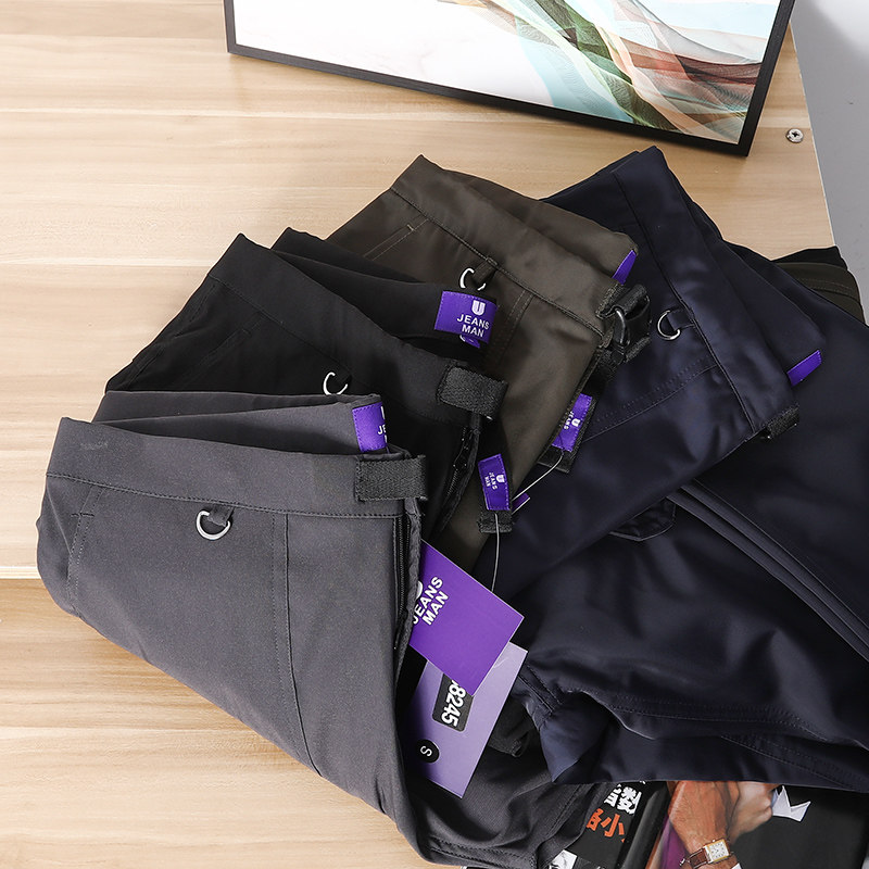 长裤多口袋宽松工装裤松紧腰速干