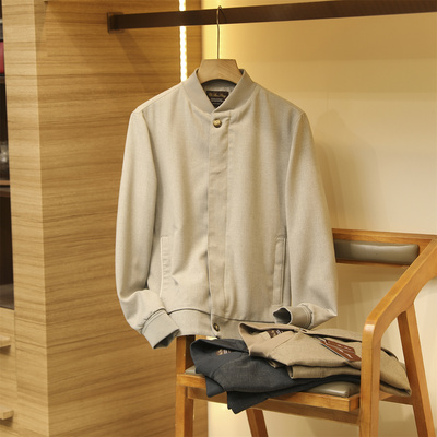 轻奢老钱风！上身笔挺有型男士春夏纯色立领休闲夹克商务百搭外套