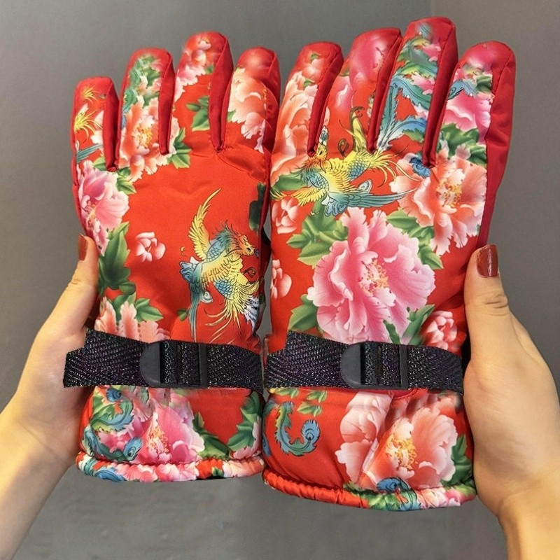 东北大花防寒手套滑雪情侣款冬季保暖加绒防水冬天户外电动车骑行,户外/登山/野营/旅行用品,滑雪手套,淘宝优惠券,粉丝福利购,淘宝优惠卷