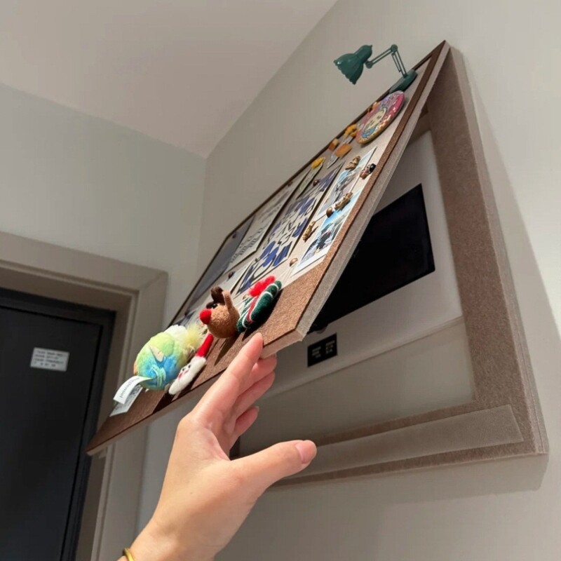 电表箱装饰画毛毡免打孔遮挡2025新款现代简约配电墙面创意照片墙