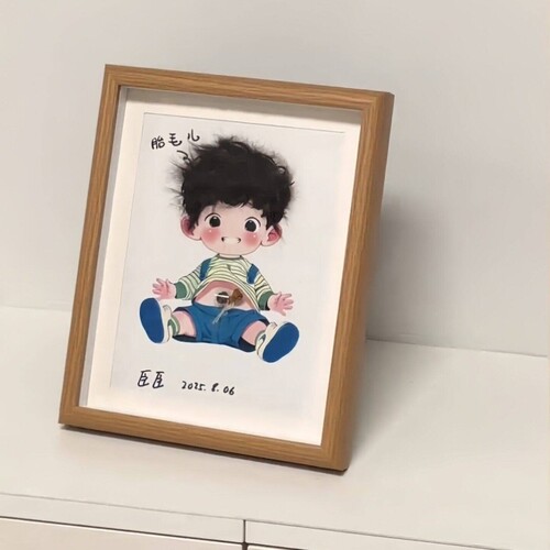 脐带胎发纪念相框宝宝胎毛纪念品diy自制保存瓶新生儿肚脐收藏框