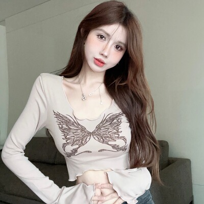 甜辣爵士跳舞jazz上衣kpop女团打歌服欧美式辣妹穿搭T恤紧身短款