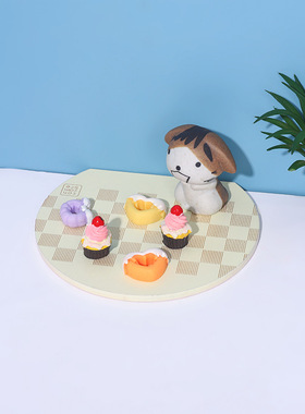 日式简约杂货 樱花棋盘格地板 zakka樱花树地板微景观摆件装饰
