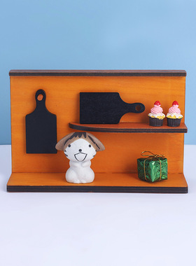 ZAKKA蛋糕架墙壁木架背景板微缩场景拍摄道具娃娃屋装饰品木制摆