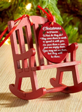 圣诞小摇椅 木质工艺小摆件小家具 房间卧室装饰配件 圣诞装饰