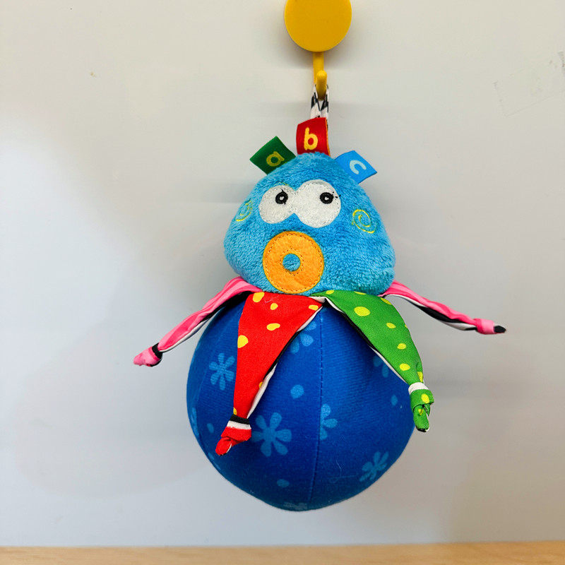 Lalababy拉拉布书婴儿手抓球毛绒挂件蓝色早教益智玩具不倒翁可洗