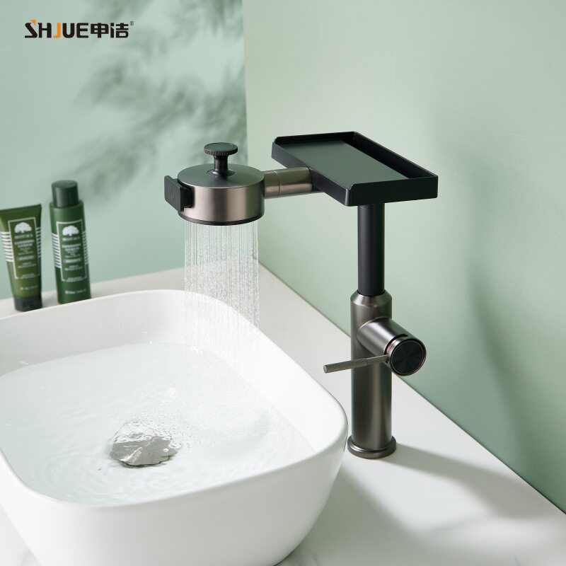 置物抽拉面盆龙头卫生间洗脸盆洗手盆双用冷热水龙头台盆