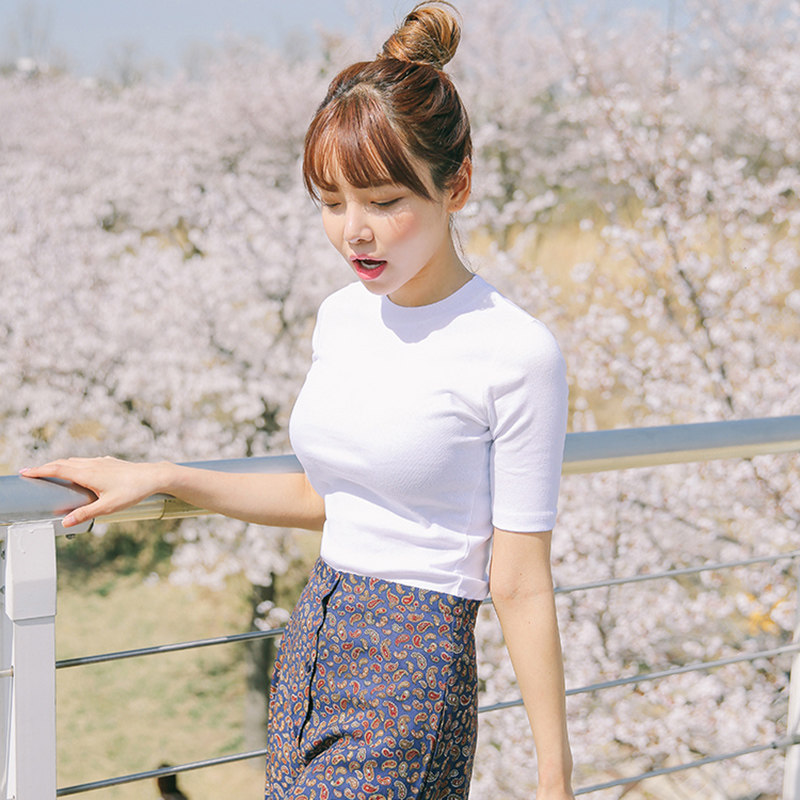 pure cotton white Half a Sleeve T-shirt jacket Elbow sleeve Tight fitting Self cultivation Three Quarter Sleeve Internal lap Base coatin the Women's clothing/Boutique , T-shirt  category - from Buy2taobao.com to provide professional Taobao agent buy service