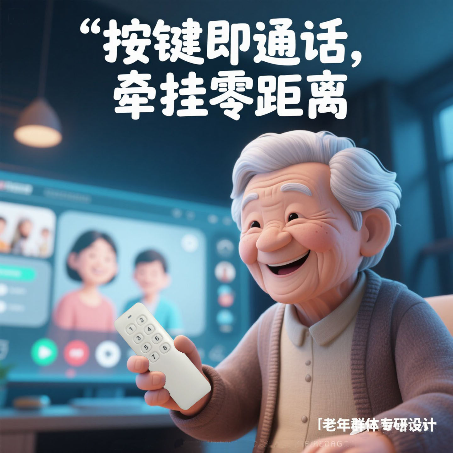 老年人智能AI控制器一键微信视频