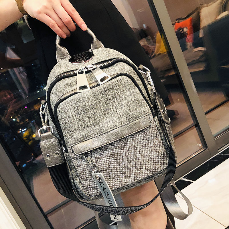 豹纹双肩包女2024新款女包时尚大容量双肩背包韩版休闲书包潮流包